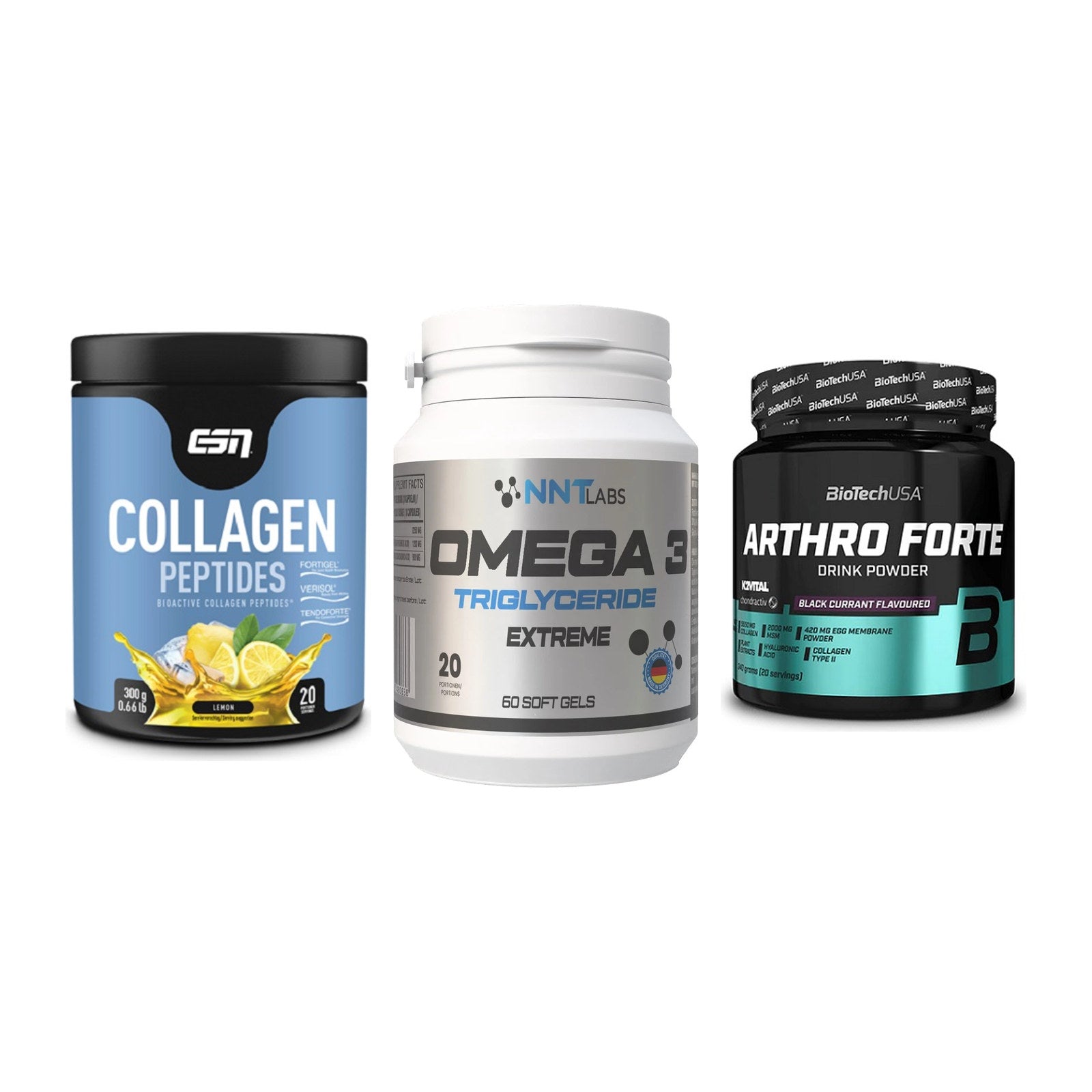 Gelenk-Set: ESN Collagen + NNT Omega 3 + BioTech Arthro – alle enthaltenen Artikel