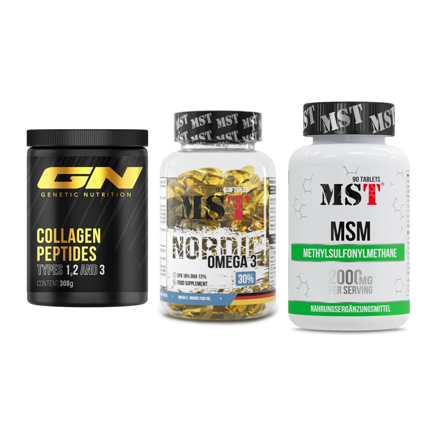 Gelenk-Set: GN Peptan + MST Omega 3 + MST MSM 2000 / – alle enthaltenen Artikel