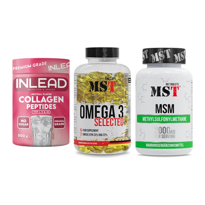 Gelenk-Set: INLEAD Collagen + MST Omega 3 + MST MSM 2000 / – alle enthaltenen Artikel