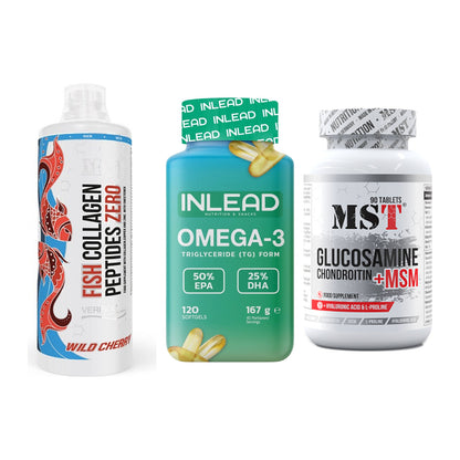Gelenk-Set: MST Fish Collagen + INLEAD Omega-3 + MST Glucosamine – alle enthaltenen Artikel