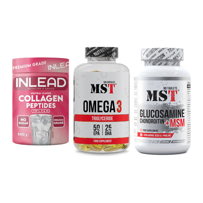 Gelenk-Set: INLEAD Collagen + MST Omega 3 + MST Glucosamine – alle enthaltenen Artikel