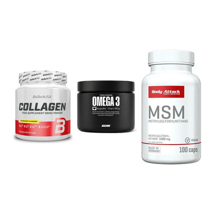 Gelenk-Set: BioTech Collagen + Big Zone Omega 3 + Body Attack MSM – alle enthaltenen Artikel