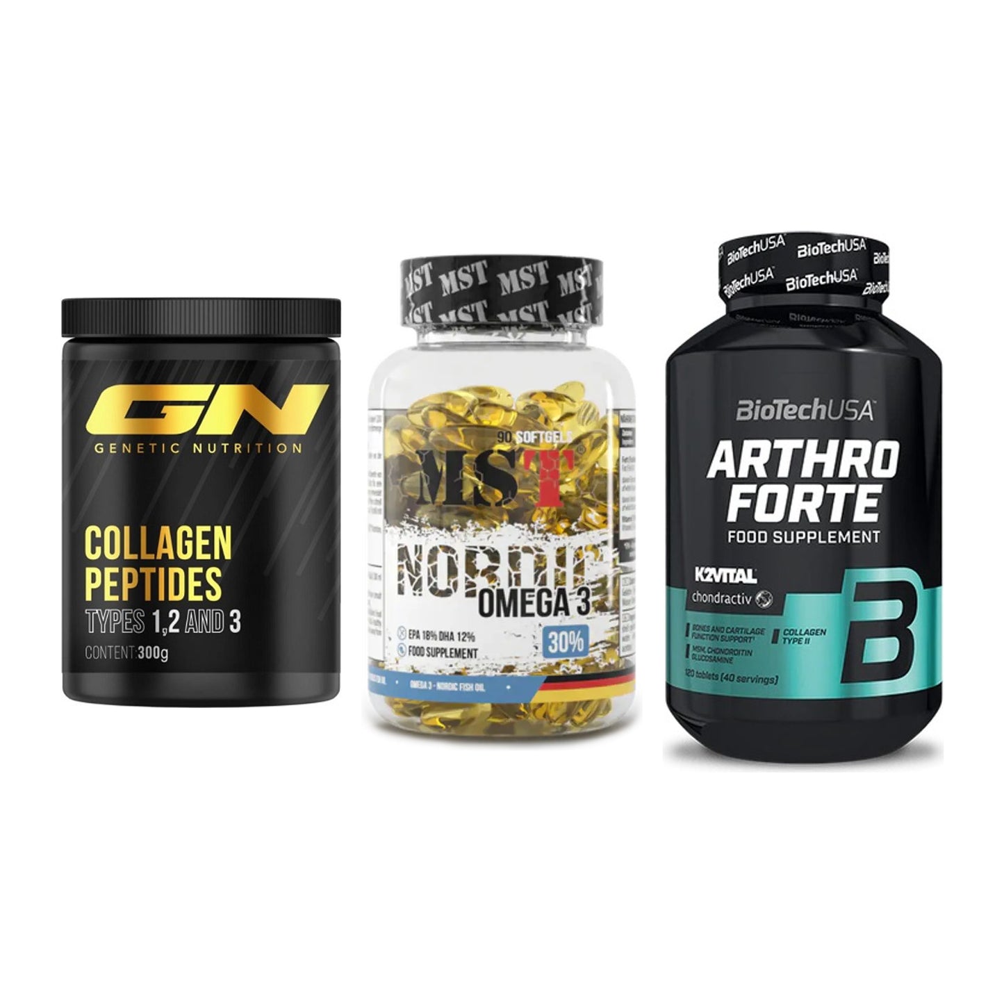 Gelenk-Set: GN Peptan + MST Omega 3 + BioTech Arthro – alle enthaltenen Artikel