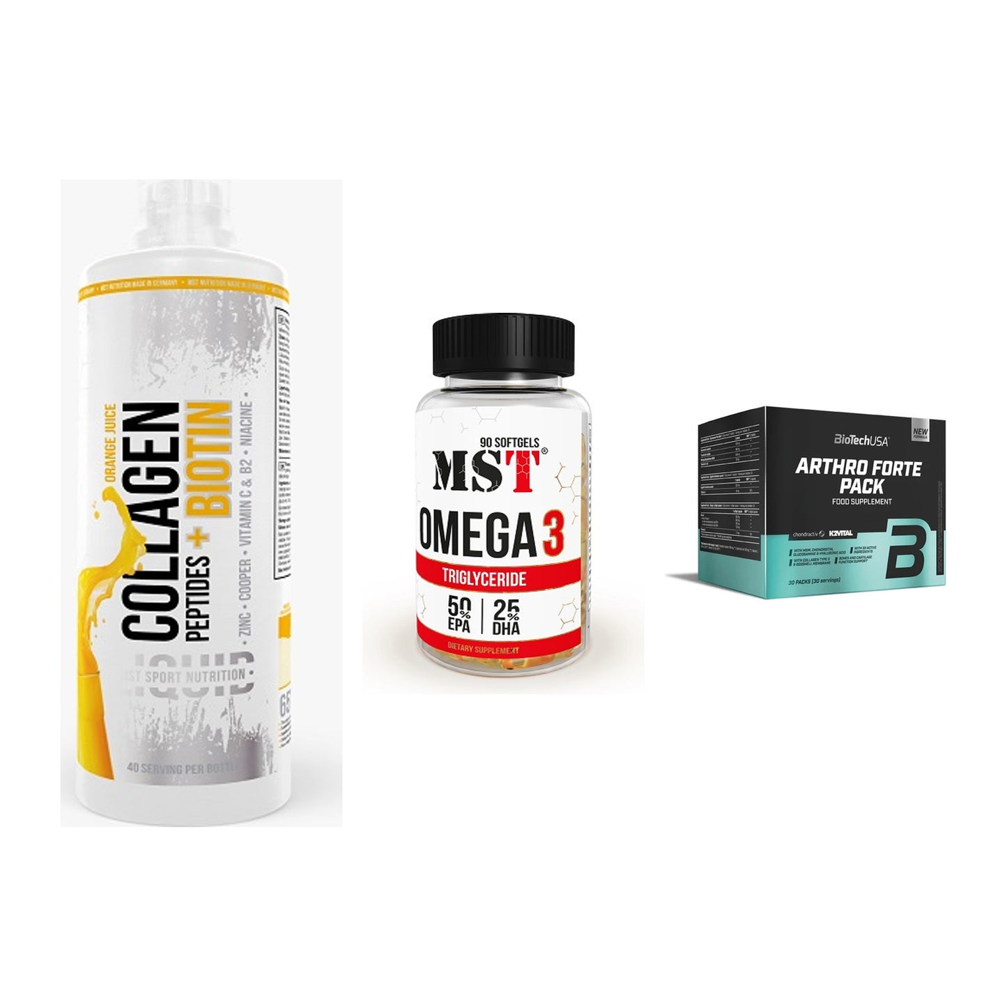 Gelenk-Set: MST Collagen + MST Omega 3 + BioTech Arthro – alle enthaltenen Artikel