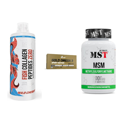Gelenk-Set: MST Fish Collagen + Olimp Omega 3 + MST MSM 2000 / – alle enthaltenen Artikel