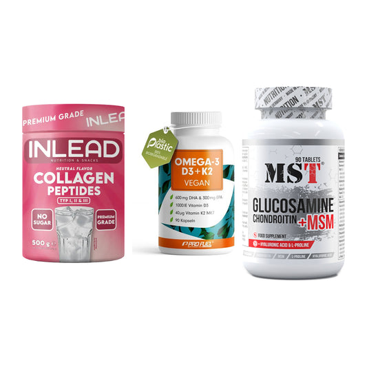 Gelenk-Set: INLEAD Collagen + ProFuel Omega 3 + MST Glucosamine – alle enthaltenen Artikel
