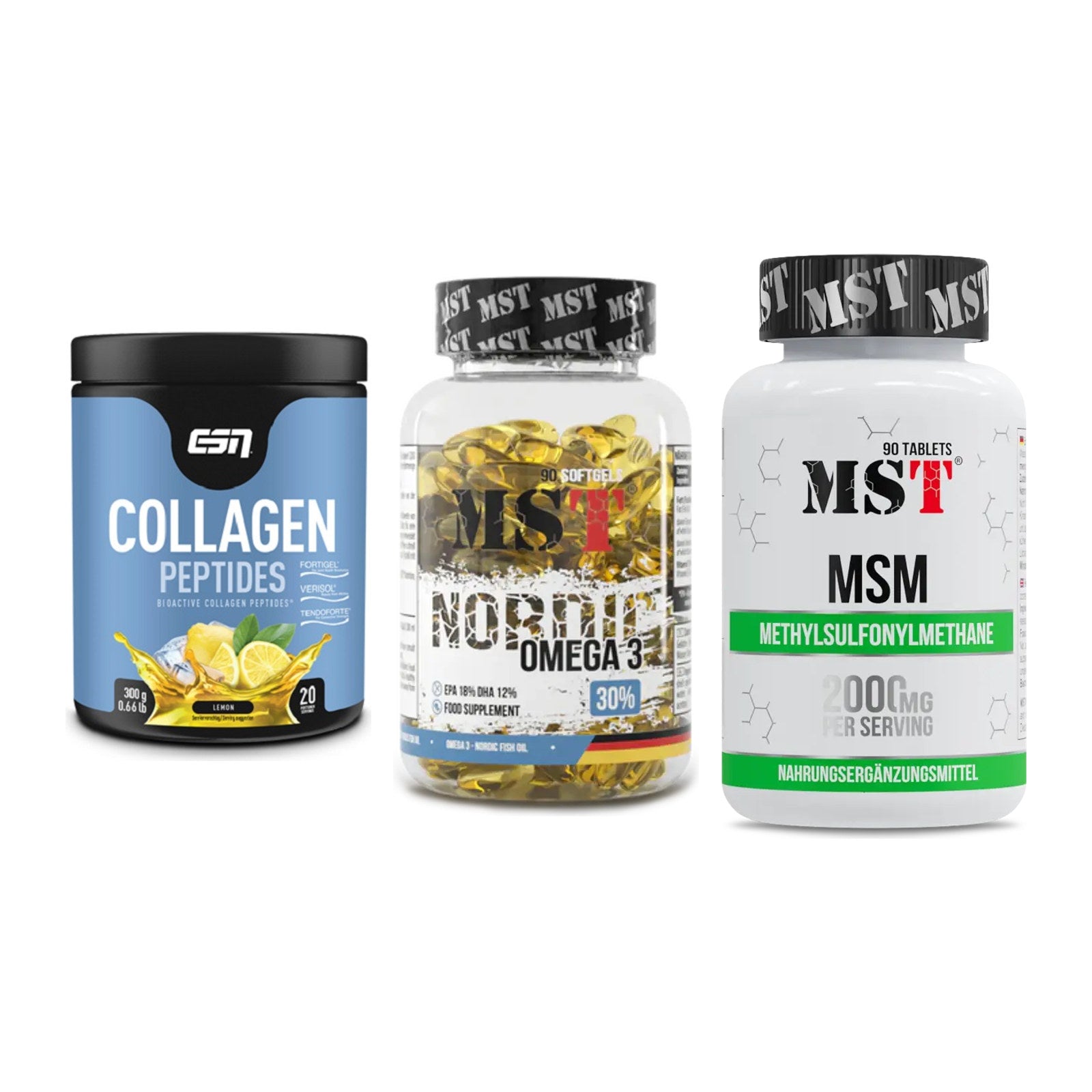 Gelenk-Set: ESN Collagen + MST Omega 3 + MST MSM 2000 / – alle enthaltenen Artikel