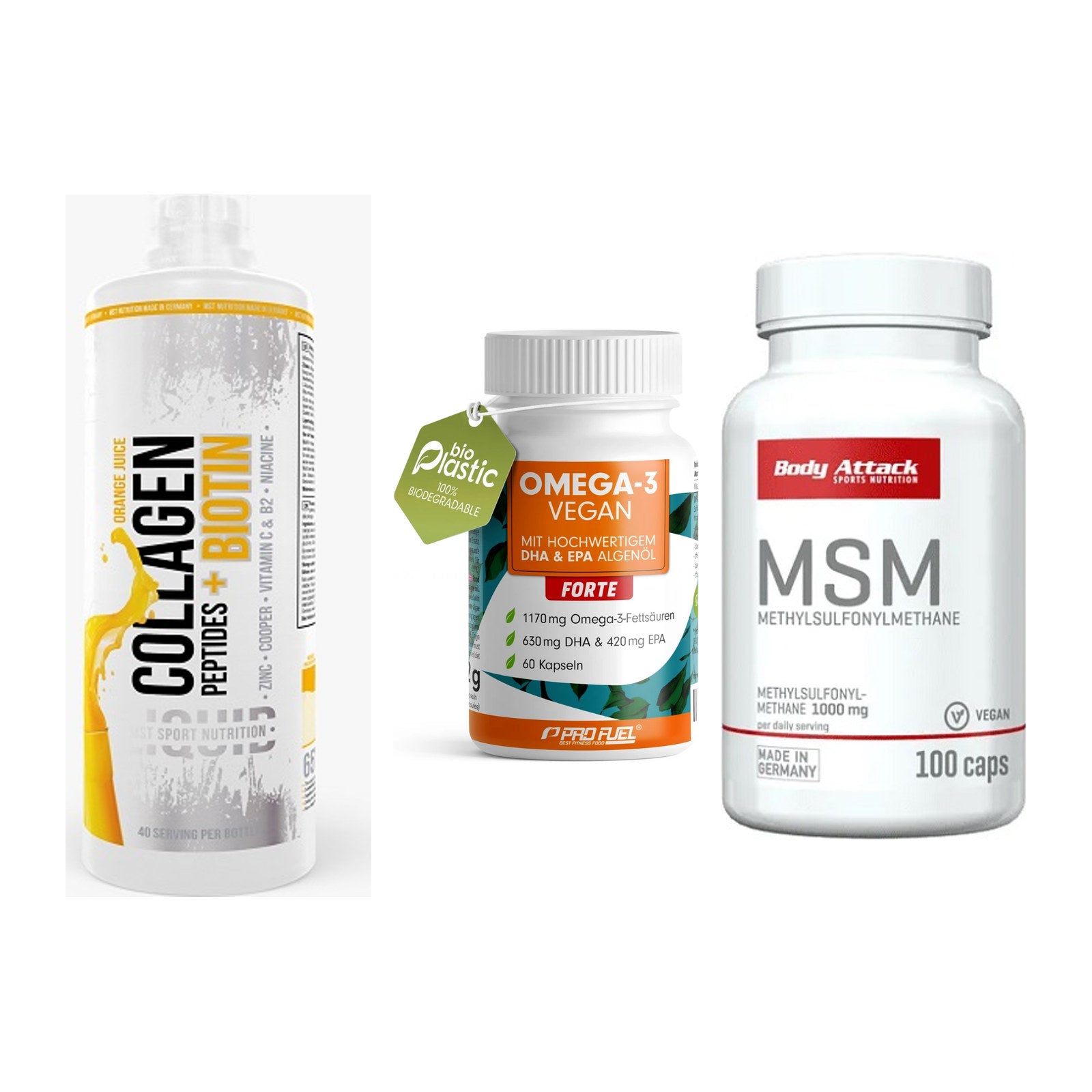Gelenk-Set: MST Collagen + ProFuel Omega 3 + Body Attack MSM – alle enthaltenen Artikel