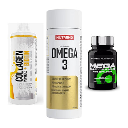 Gelenk-Set: MST Collagen + Nutrend Omega 3 + Scitec Mega – alle enthaltenen Artikel