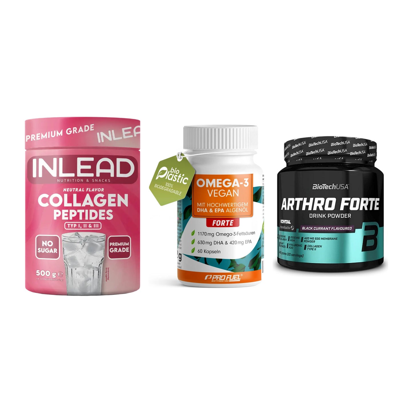 Gelenk-Set: INLEAD Collagen + ProFuel Omega 3 + BioTech Arthro – alle enthaltenen Artikel