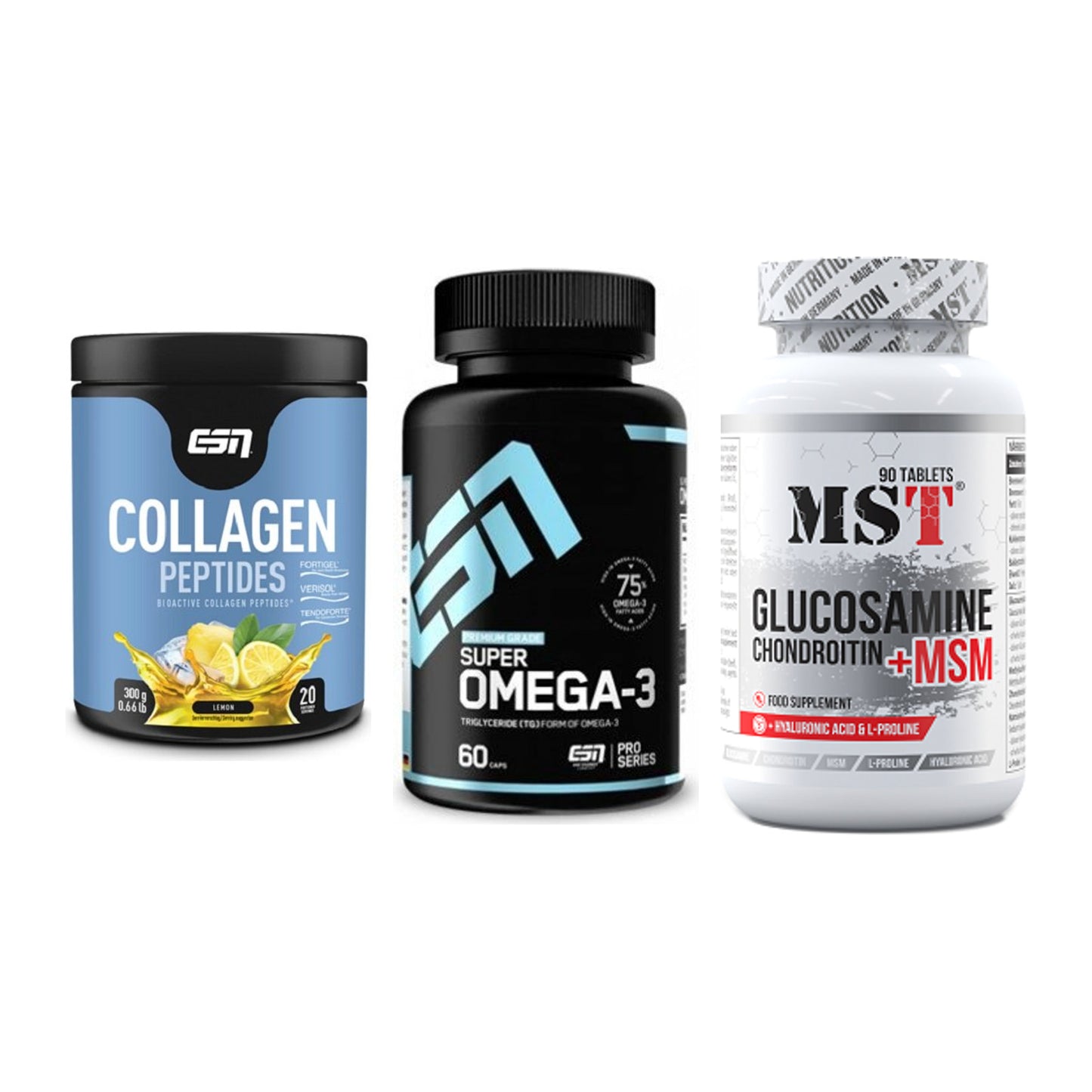 Gelenk-Set: ESN Collagen + ESN Omega 3 + MST Glucosamine – alle enthaltenen Artikel