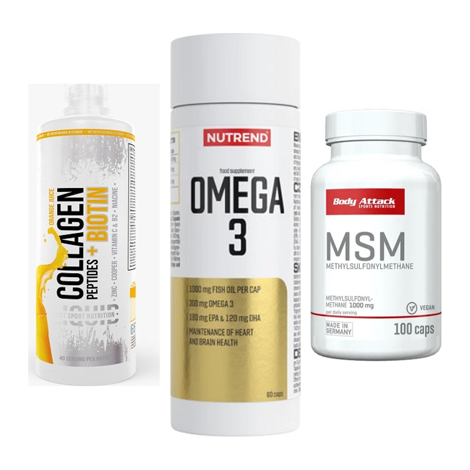 Gelenk-Set: MST Collagen + Nutrend Omega 3 + Body Attack MSM – alle enthaltenen Artikel