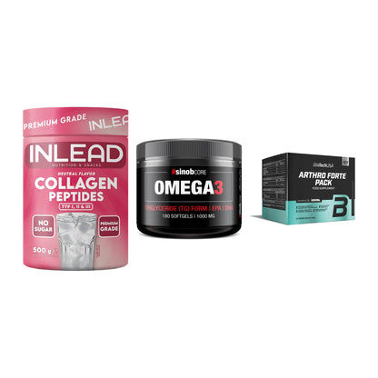 Gelenk-Set: INLEAD Collagen + Sinob Omega 3 180 + BioTech Arthro – alle enthaltenen Artikel
