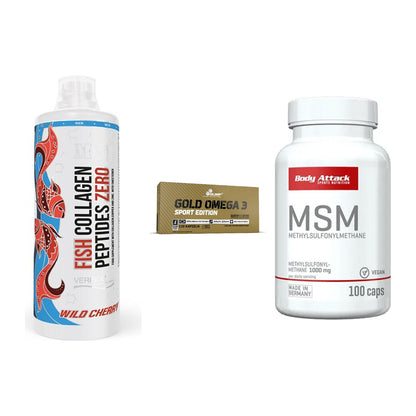 Gelenk-Set: MST Fish Collagen + Olimp Omega 3 + Body Attack MSM – alle enthaltenen Artikel