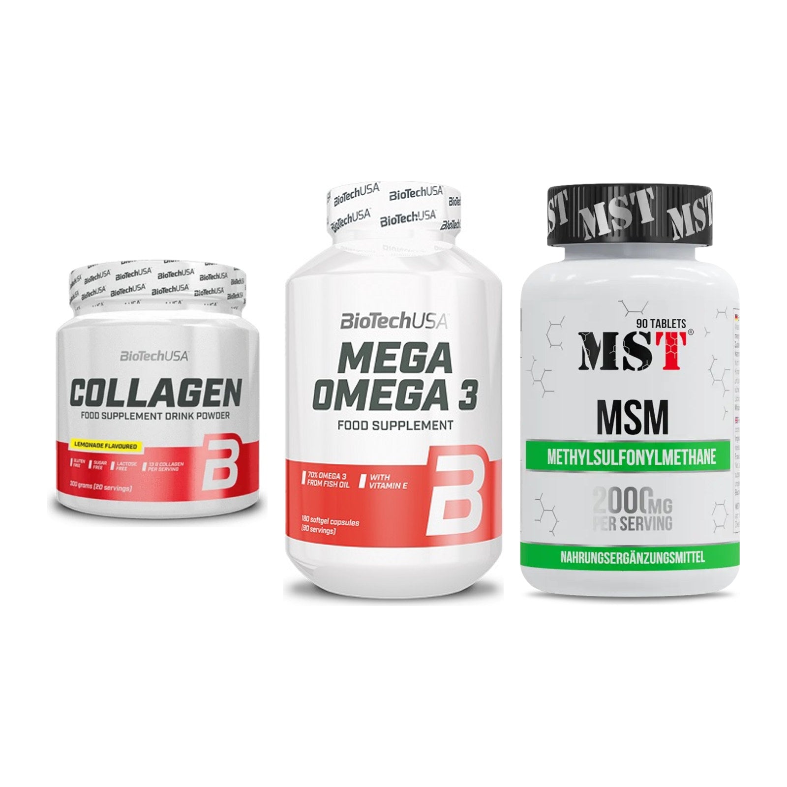 Gelenk-Set: BioTech Collagen + BioTech Mega + MST MSM 2000 / – alle enthaltenen Artikel