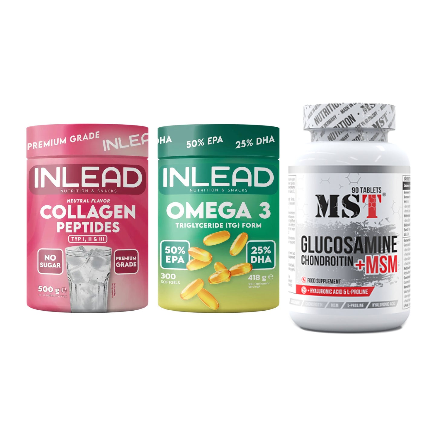 Gelenk-Set: INLEAD Collagen + INLEAD Omega-3 + MST Glucosamine – alle enthaltenen Artikel