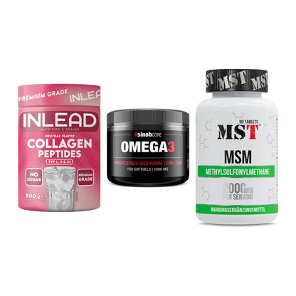 Gelenk-Set: INLEAD Collagen + Sinob Omega 3 180 + MST MSM 2000 / – alle enthaltenen Artikel