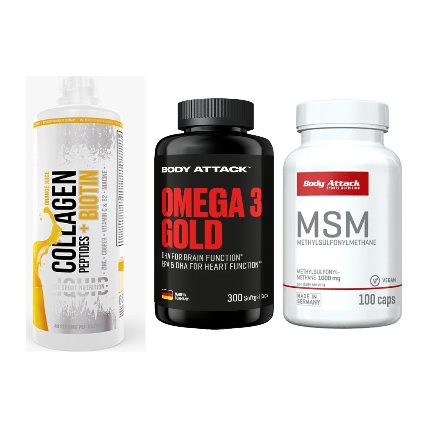 Gelenk-Set: MST Collagen + Body Attack Omega + Body Attack MSM – alle enthaltenen Artikel