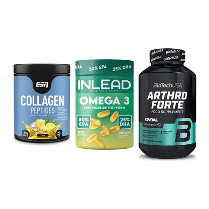 Gelenk-Set: ESN Collagen + INLEAD Omega-3 + BioTech Arthro – alle enthaltenen Artikel