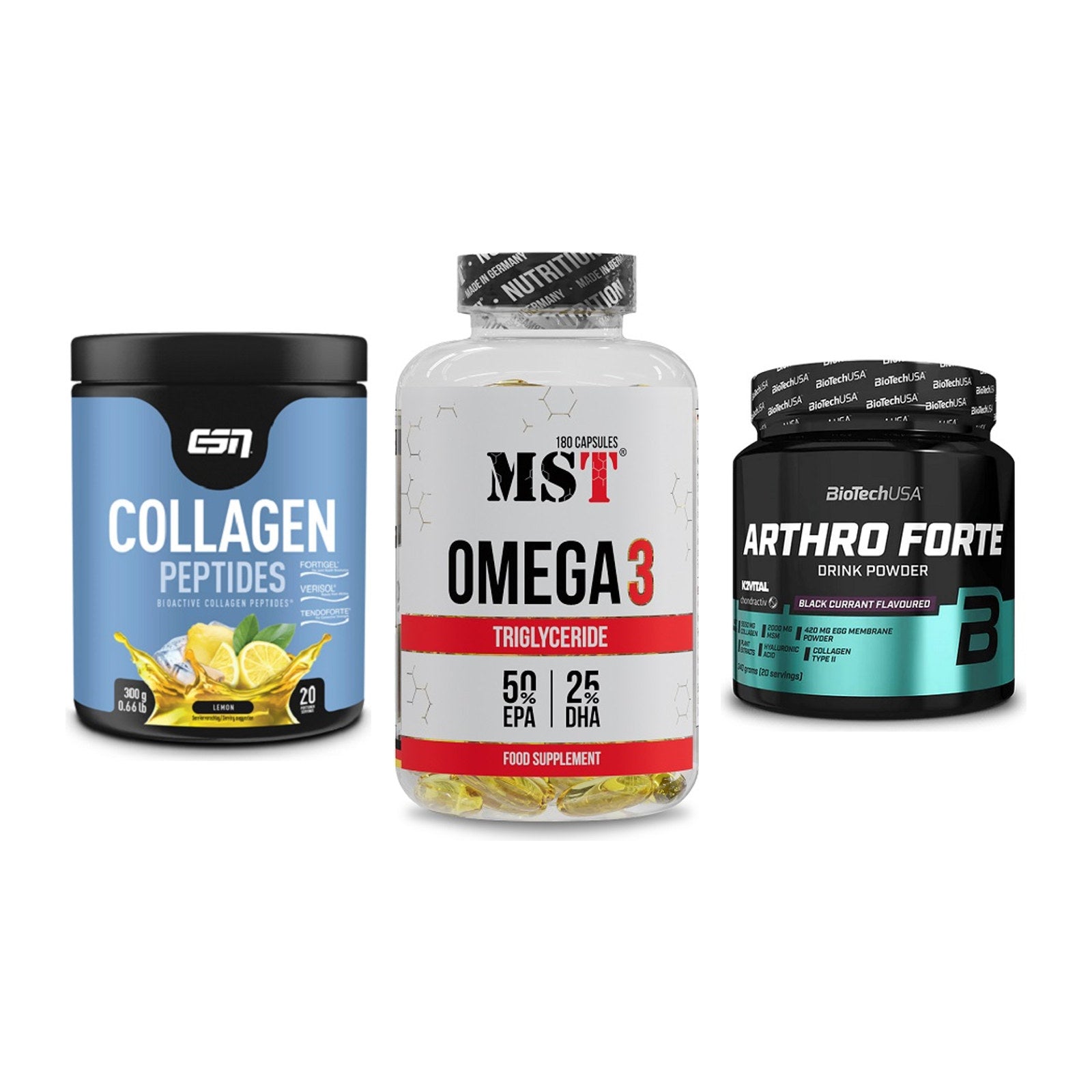 Gelenk-Set: ESN Collagen + MST Omega 3 + BioTech Arthro – alle enthaltenen Artikel