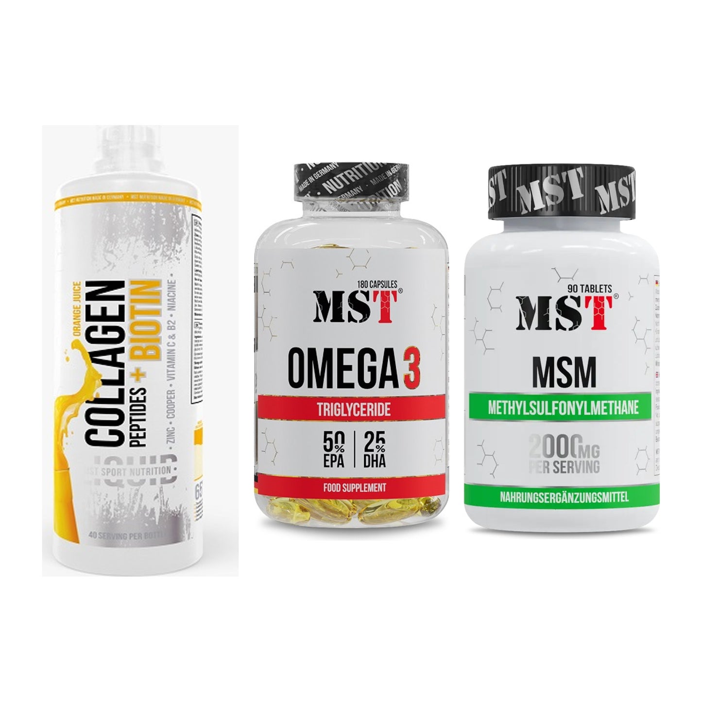 Gelenk-Set: MST Collagen + MST Omega 3 + MST MSM 2000 / – alle enthaltenen Artikel