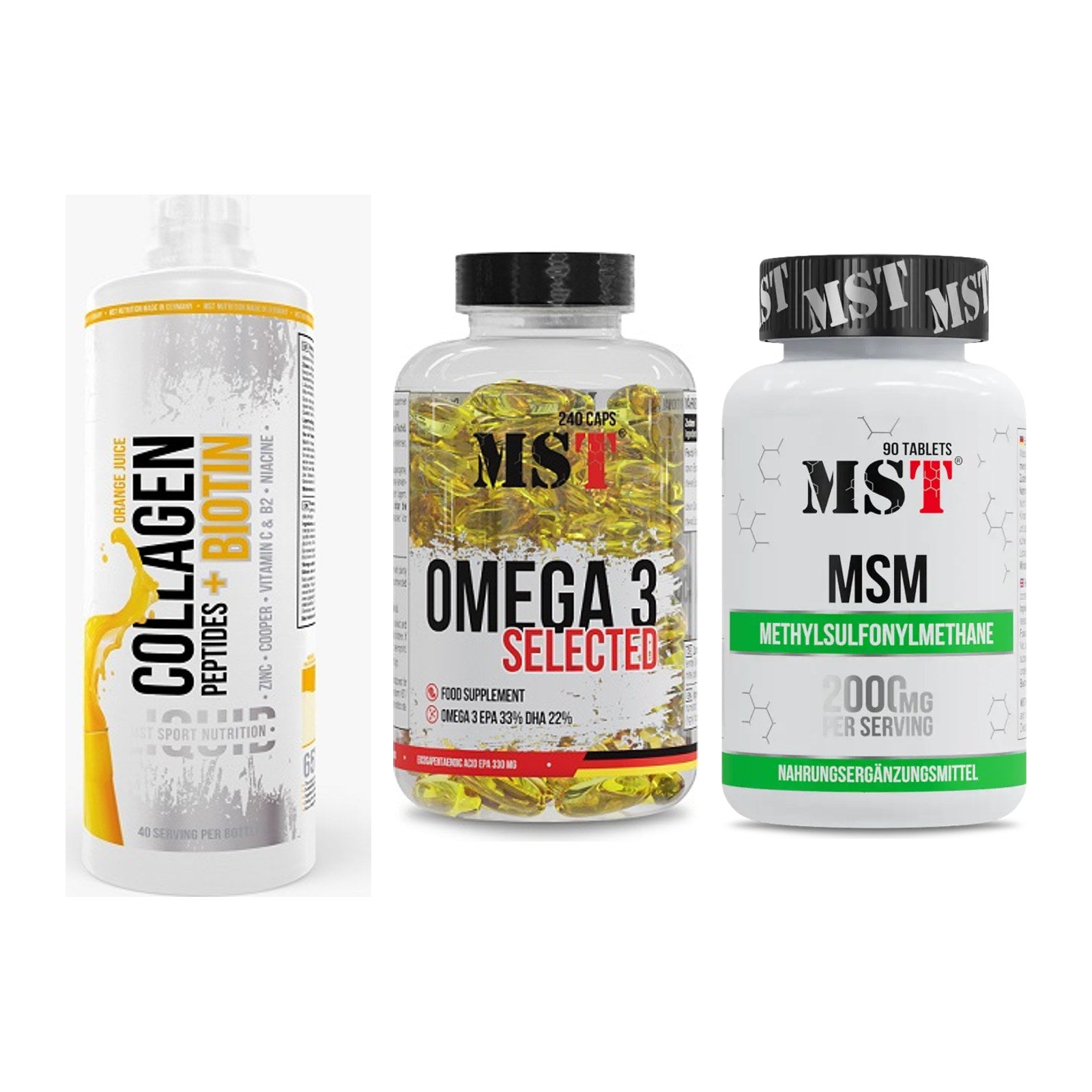 Gelenk-Set: MST Collagen + MST Omega 3 + MST MSM 2000 / – alle enthaltenen Artikel