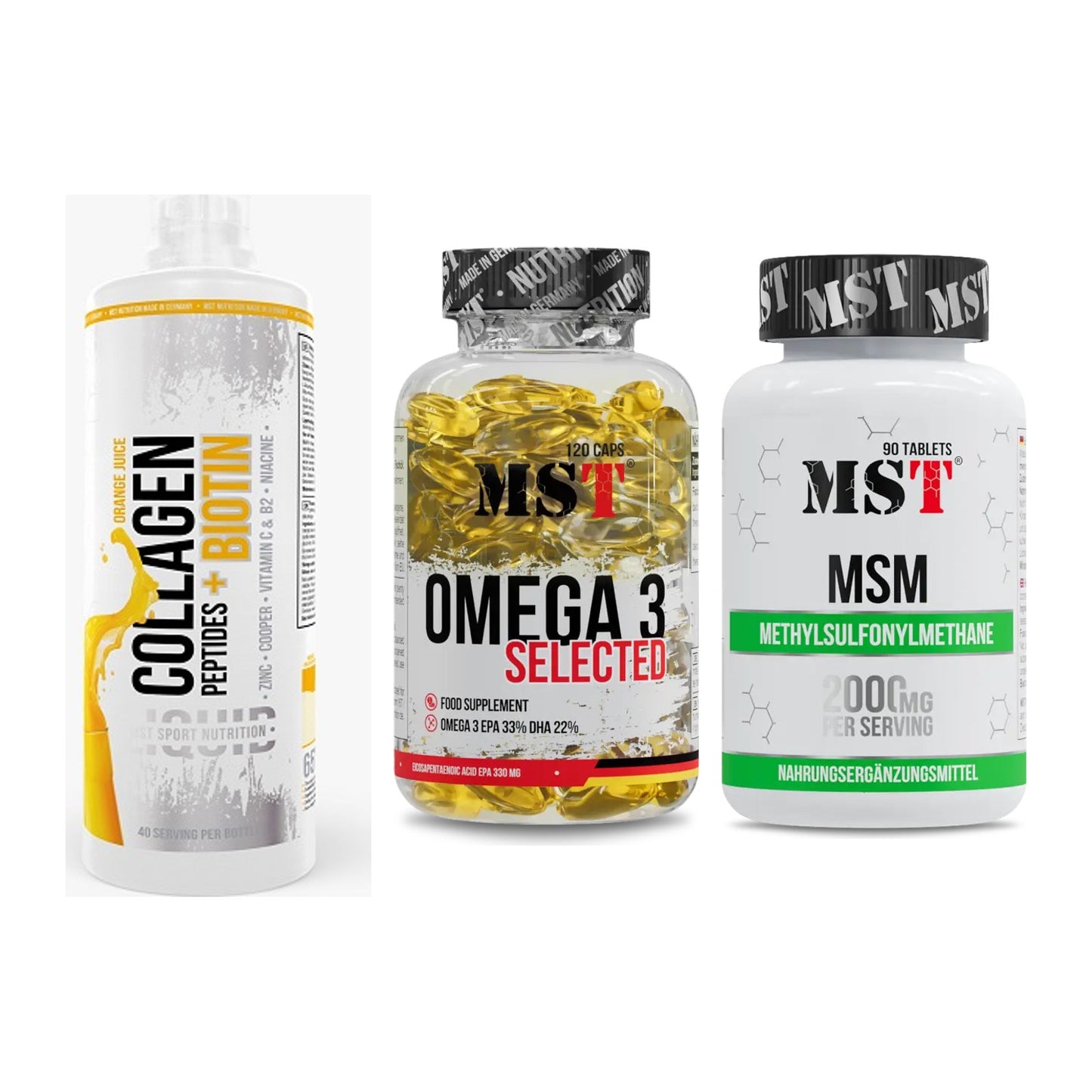 Gelenk-Set: MST Collagen + MST Omega 3 + MST MSM 2000 / – alle enthaltenen Artikel