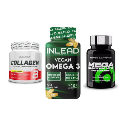 Gelenk-Set: BioTech Collagen + INLEAD Vegan + Scitec Mega – alle enthaltenen Artikel