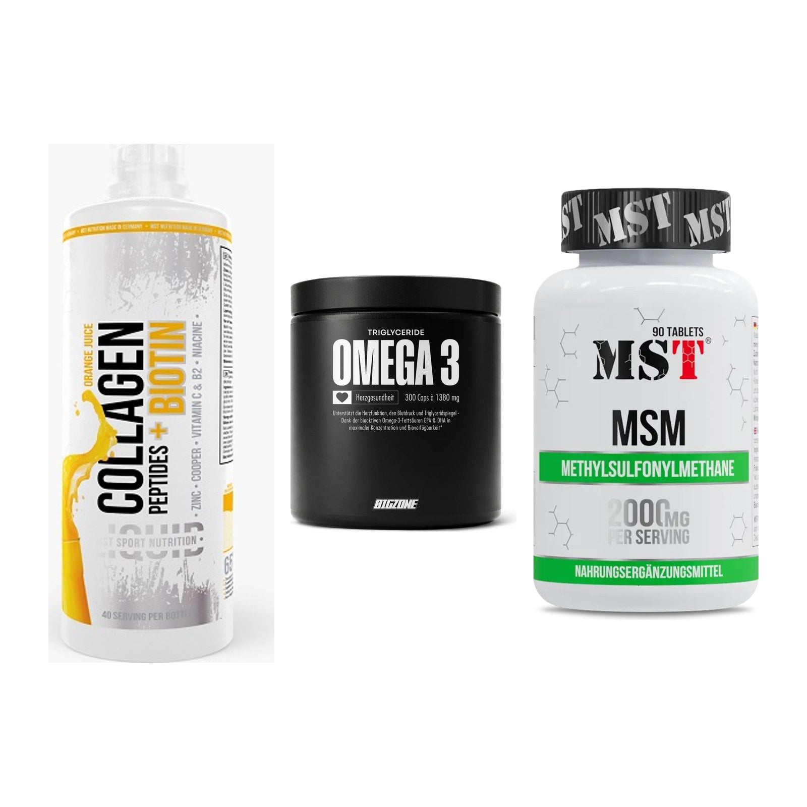 Gelenk-Set: MST Collagen + Big Zone Omega 3 + MST MSM 2000 / – alle enthaltenen Artikel