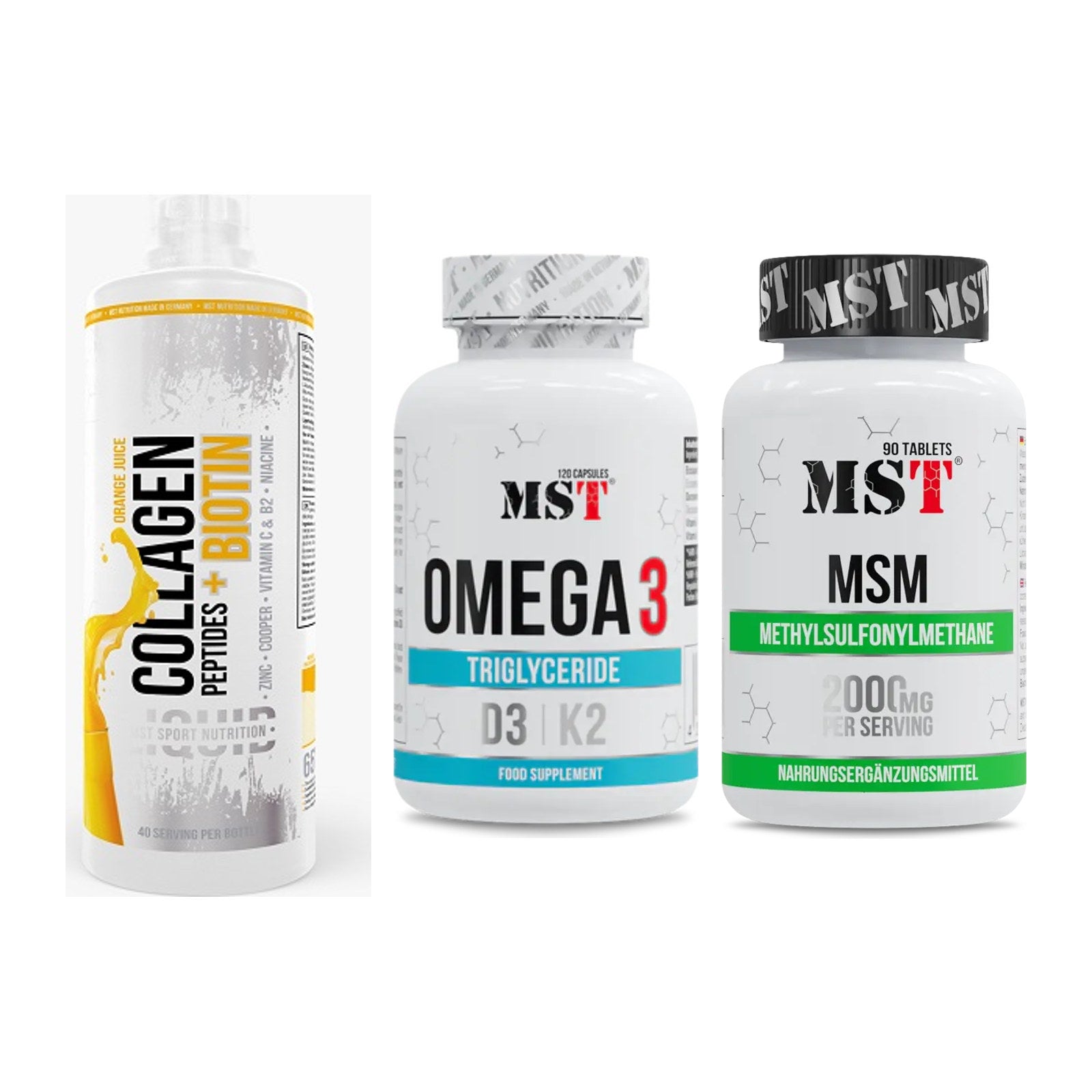 Gelenk-Set: MST Collagen + MST Omega 3 500 + MST MSM 2000 / – alle enthaltenen Artikel