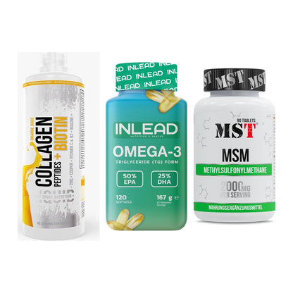 Gelenk-Set: MST Collagen + INLEAD Omega-3 + MST MSM 2000 / – alle enthaltenen Artikel