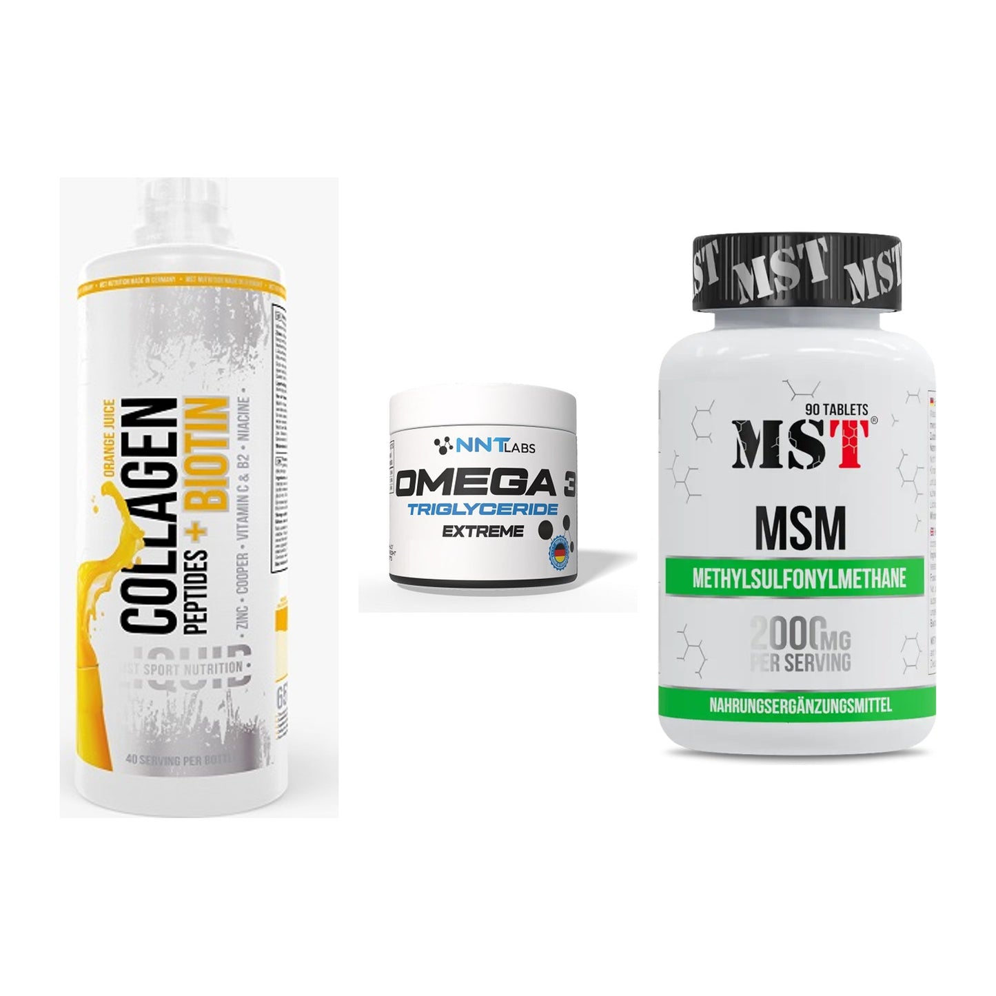 Gelenk-Set: MST Collagen + NNT Omega 3 + MST MSM 2000 / – alle enthaltenen Artikel