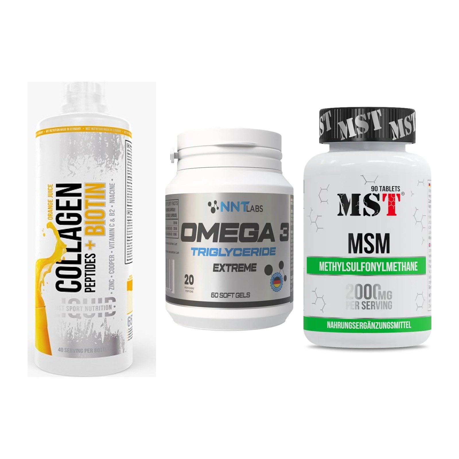 Gelenk-Set: MST Collagen + NNT Omega 3 + MST MSM 2000 / – alle enthaltenen Artikel