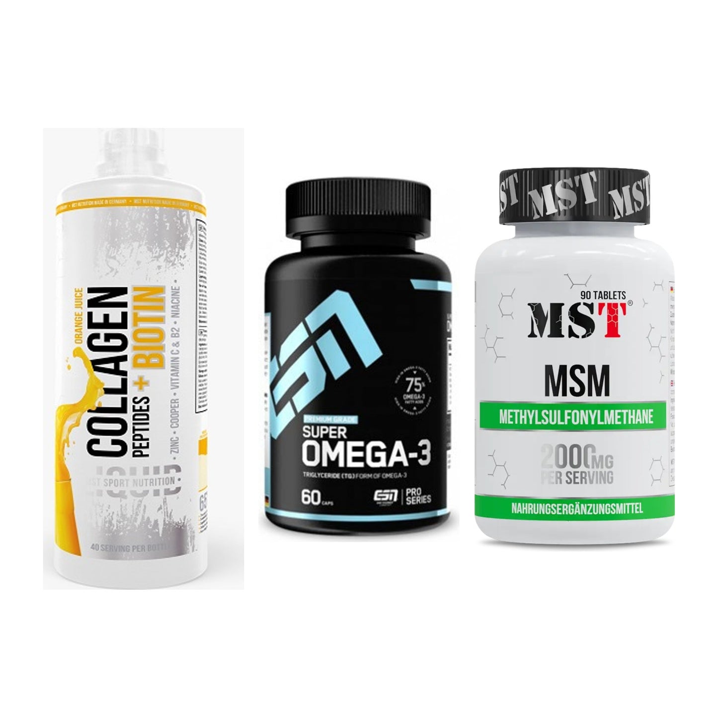 Gelenk-Set: MST Collagen + ESN Omega 3 + MST MSM 2000 / – alle enthaltenen Artikel