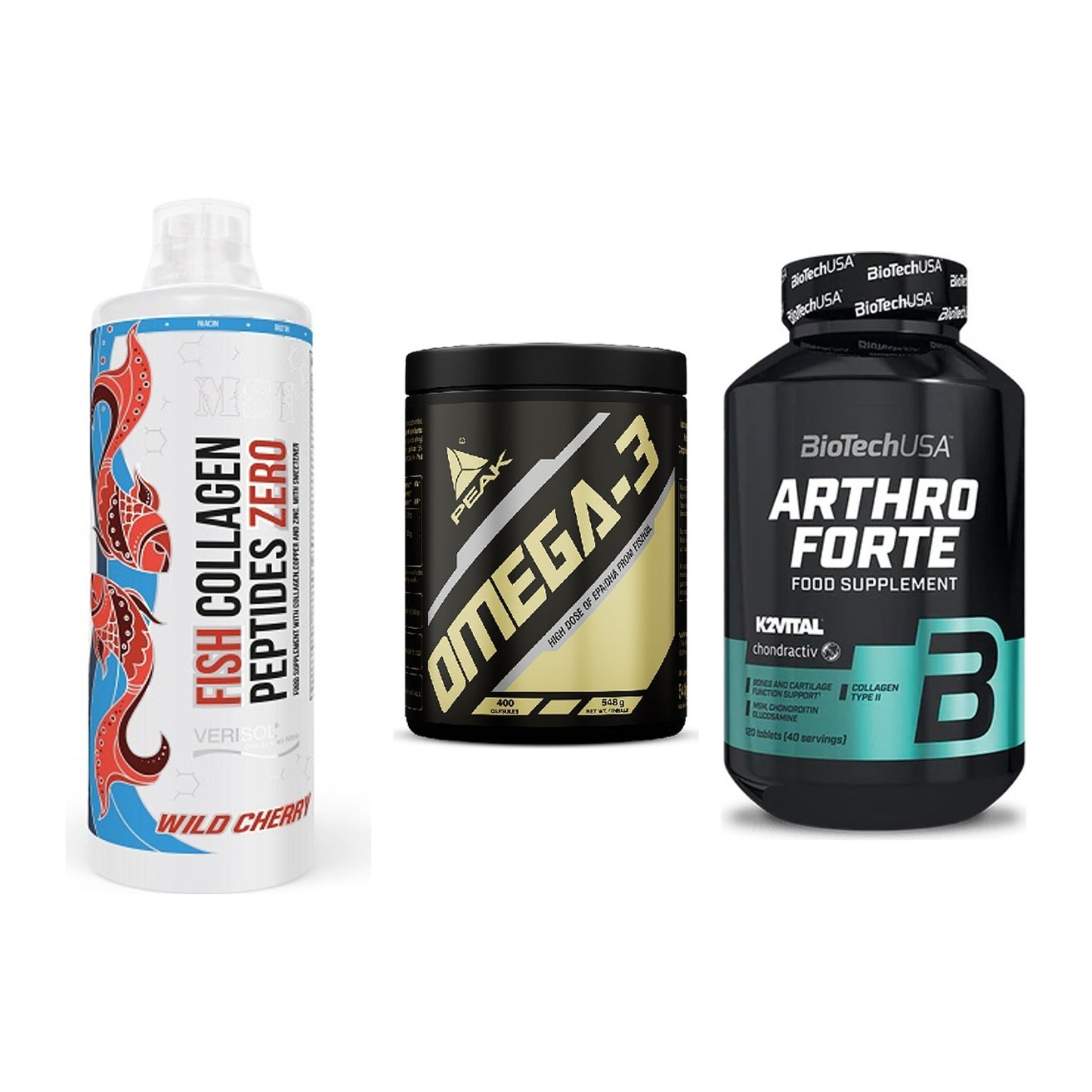 Gelenk-Set: MST Fish Collagen + Peak Omega-3 + BioTech Arthro – alle enthaltenen Artikel