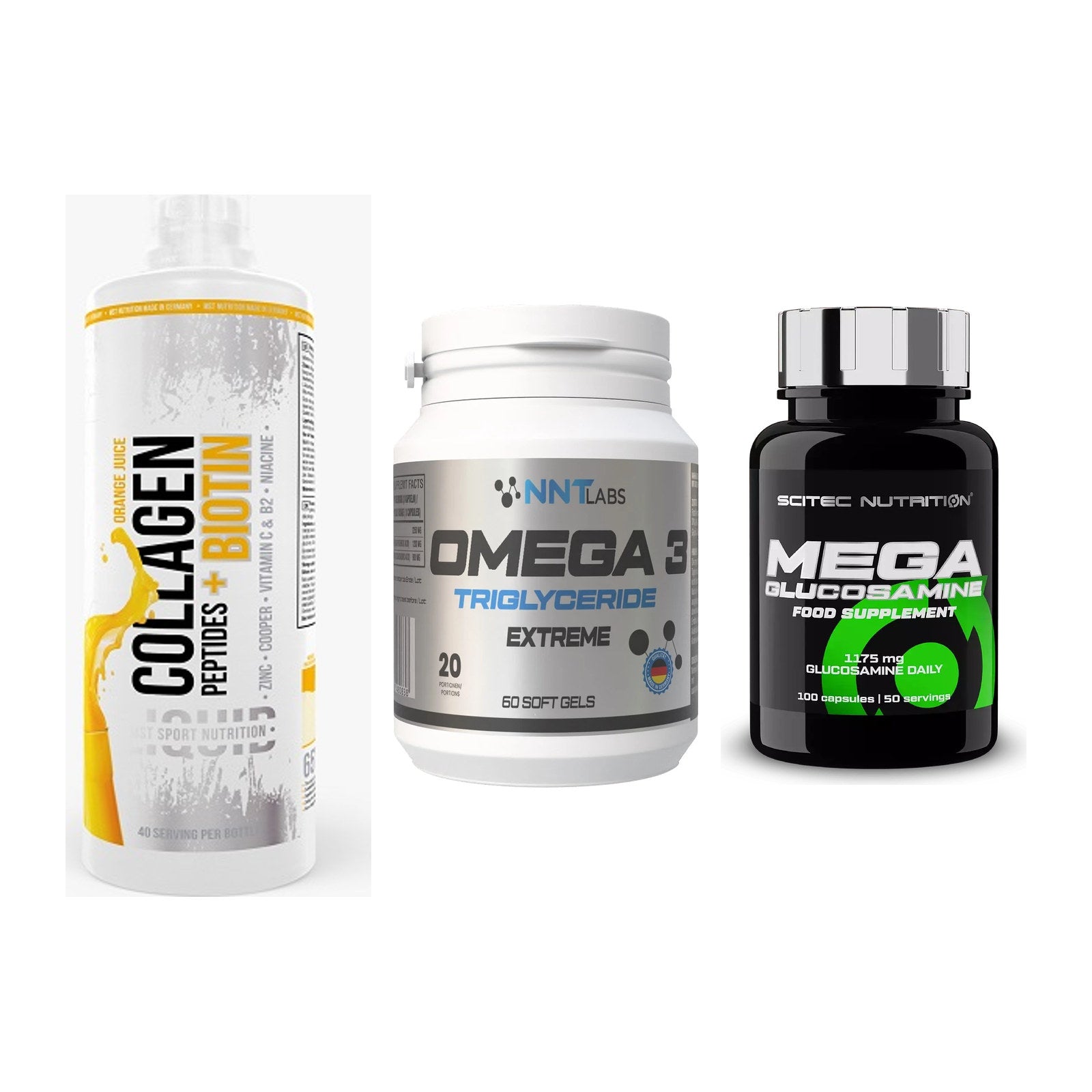 Gelenk-Set: MST Collagen + NNT Omega 3 + Scitec Mega – alle enthaltenen Artikel