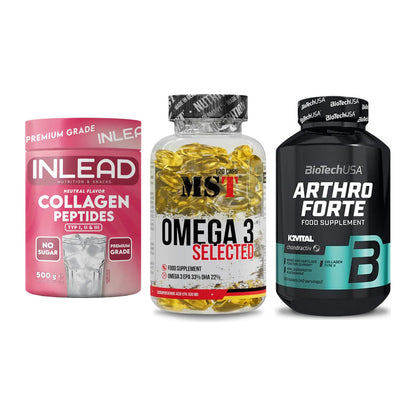 Gelenk-Set: INLEAD Collagen + MST Omega 3 + BioTech Arthro – alle enthaltenen Artikel