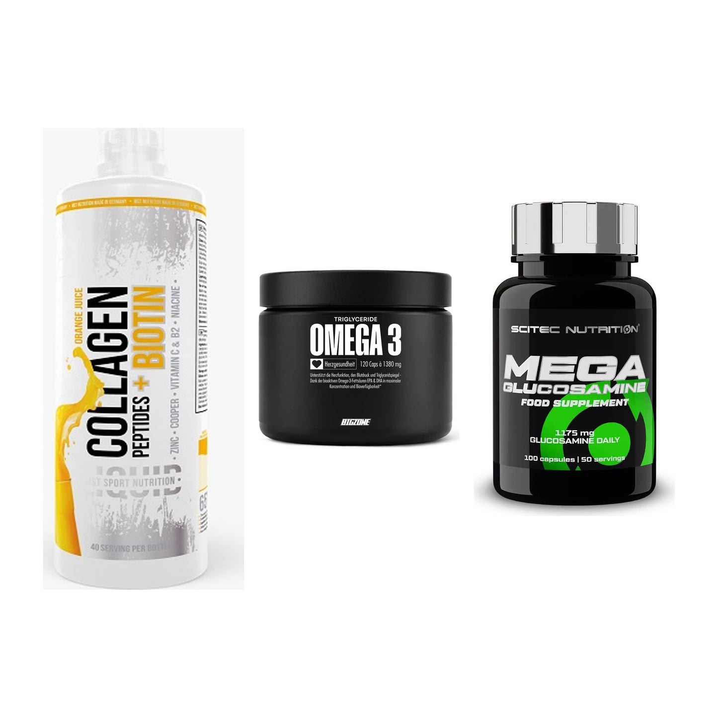 Gelenk-Set: MST Collagen + Big Zone Omega 3 + Scitec Mega – alle enthaltenen Artikel
