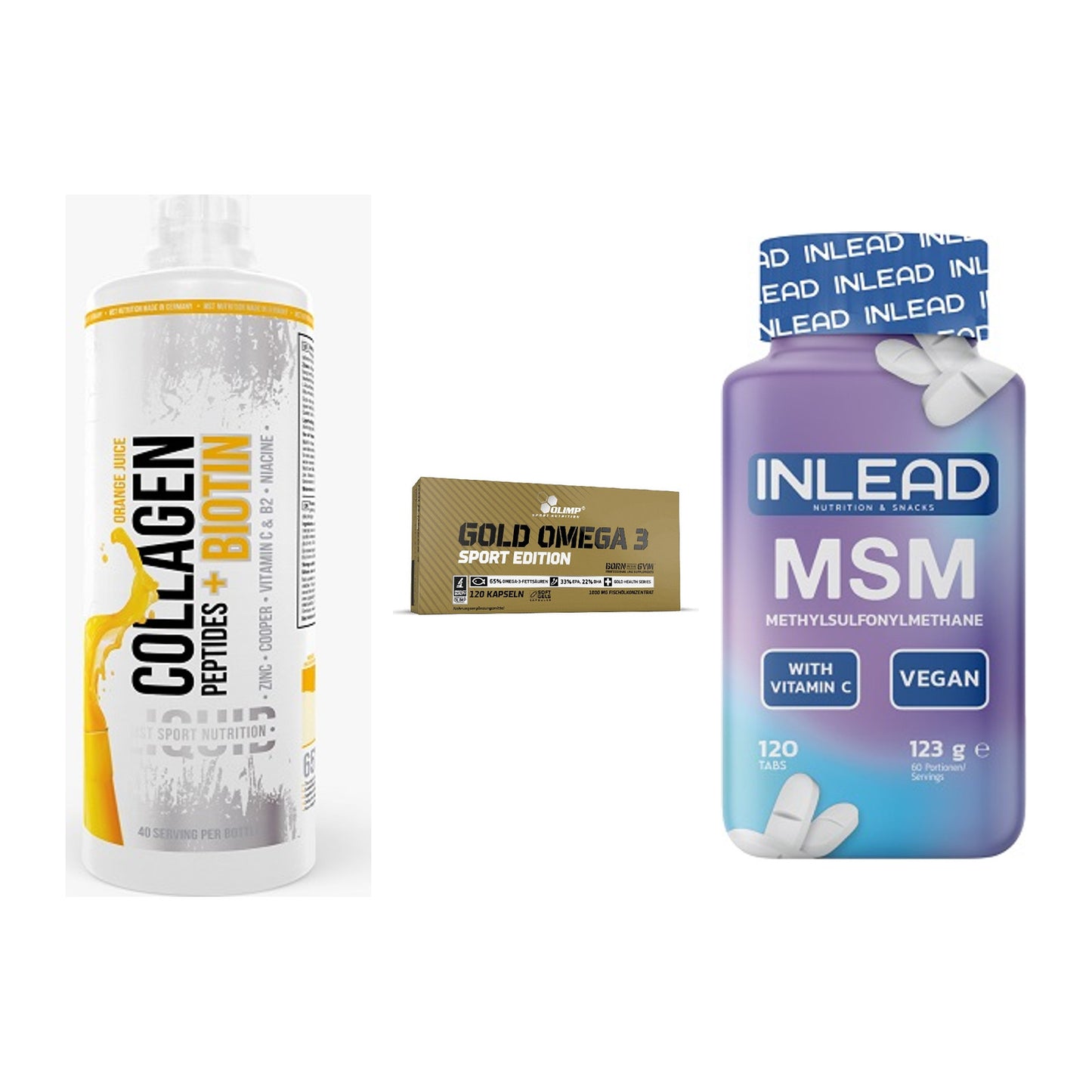 Gelenk-Set: MST Collagen + Olimp Omega 3 + INLEAD MSM – alle enthaltenen Artikel