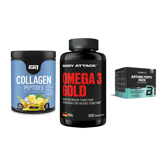 Gelenk-Set: ESN Collagen + Body Attack Omega + BioTech Arthro – alle enthaltenen Artikel