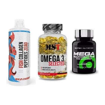 Gelenk-Set: MST Fish Collagen + MST Omega 3 + Scitec Mega – alle enthaltenen Artikel