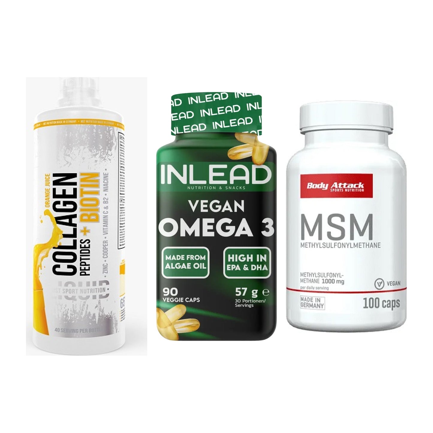 Gelenk-Set: MST Collagen + INLEAD Vegan + Body Attack MSM – alle enthaltenen Artikel