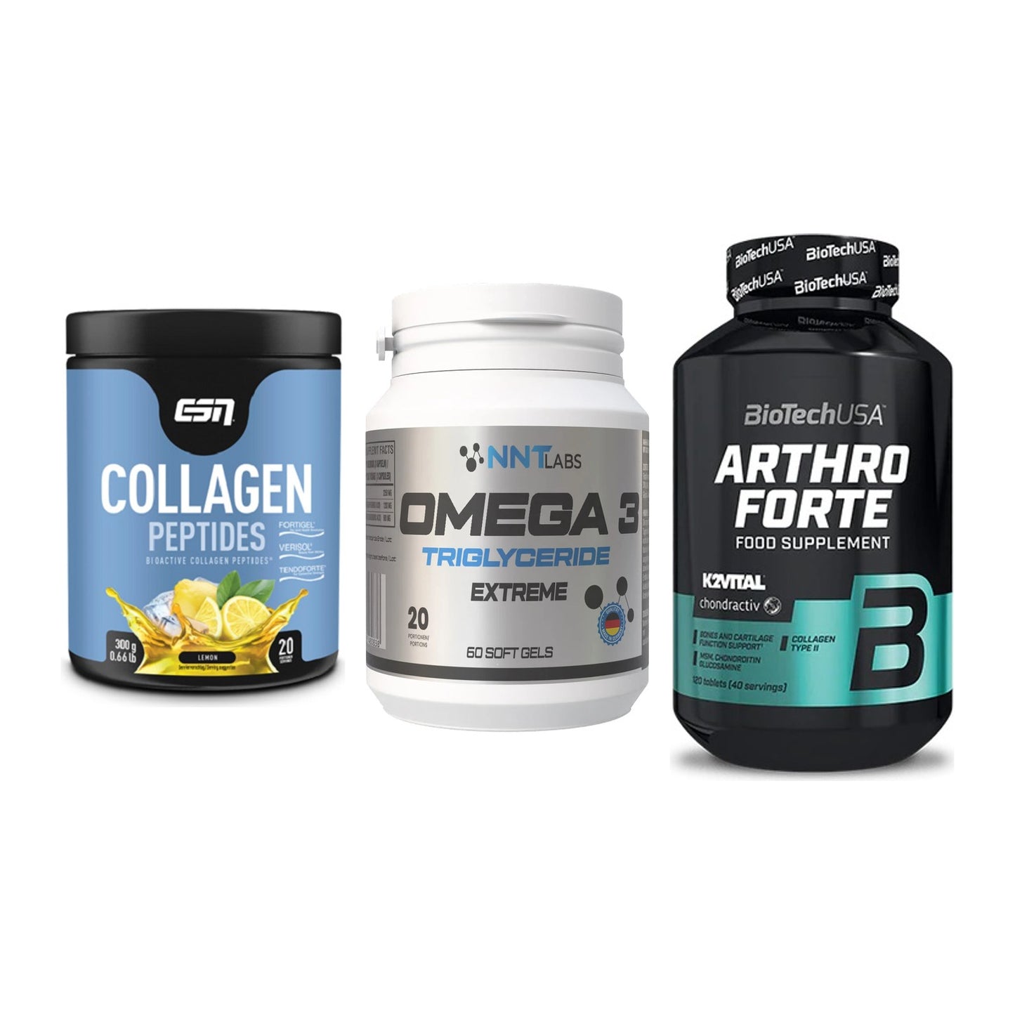 Gelenk-Set: ESN Collagen + NNT Omega 3 + BioTech Arthro – alle enthaltenen Artikel