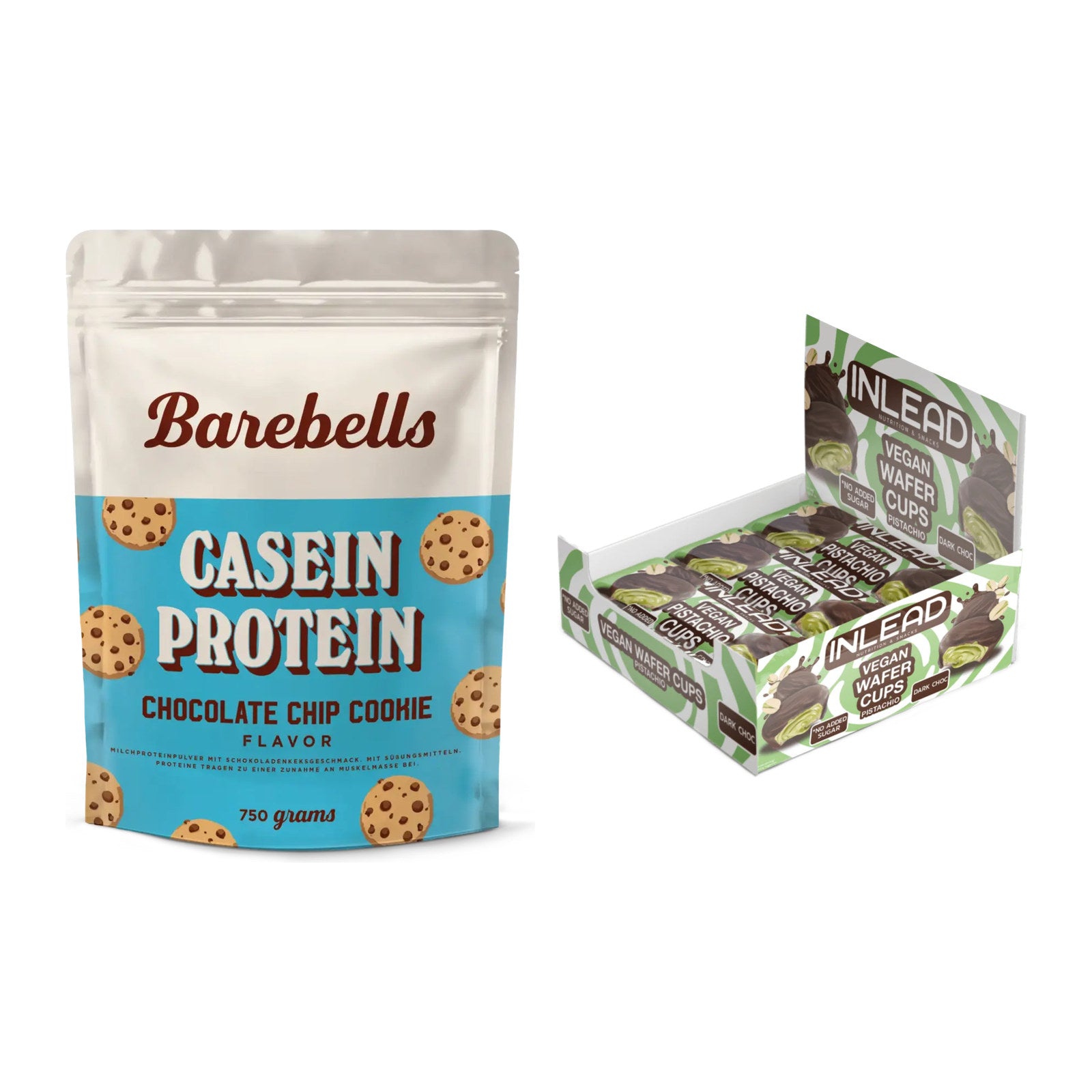 Schokolade Geschmacks-Duo: Barebells Casein + 2× INLEAD Wafer Cups – alle enthaltenen Artikel