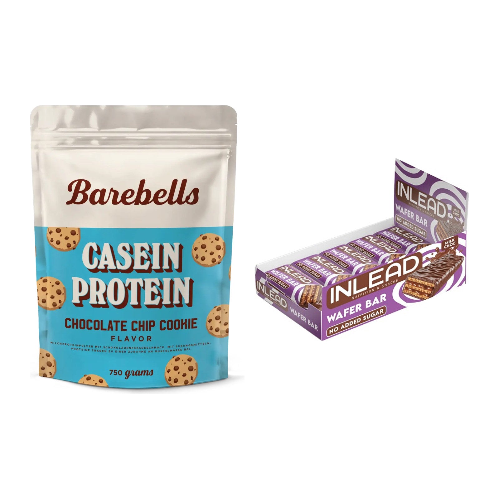 Schokolade Geschmacks-Duo: Barebells Casein + 2× INLEAD Wafer Bar – alle enthaltenen Artikel