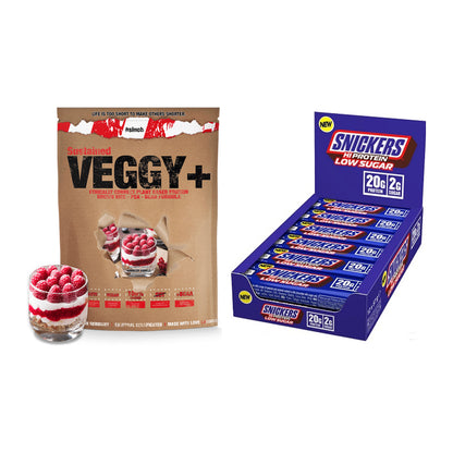 Schokolade Geschmacks-Duo: Sinob VEGGY + VEGAN + 2× Snickers LOW SUGAR – alle enthaltenen Artikel