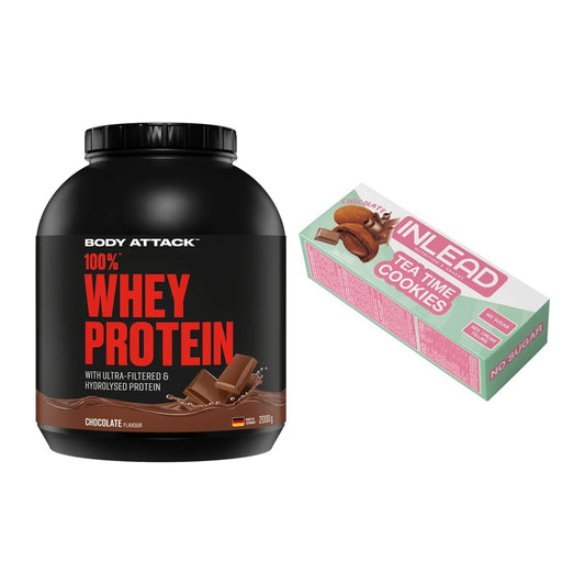 Schokolade Geschmacks-Duo: Body Attack 100% + 2× INLEAD Tea Time – alle enthaltenen Artikel