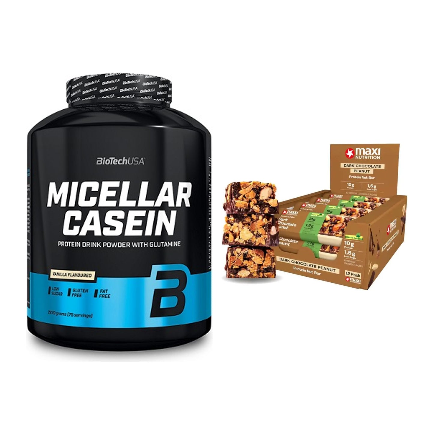Schokolade Geschmacks-Duo: BioTech Micellar + 2× MaxiNutrition – alle enthaltenen Artikel