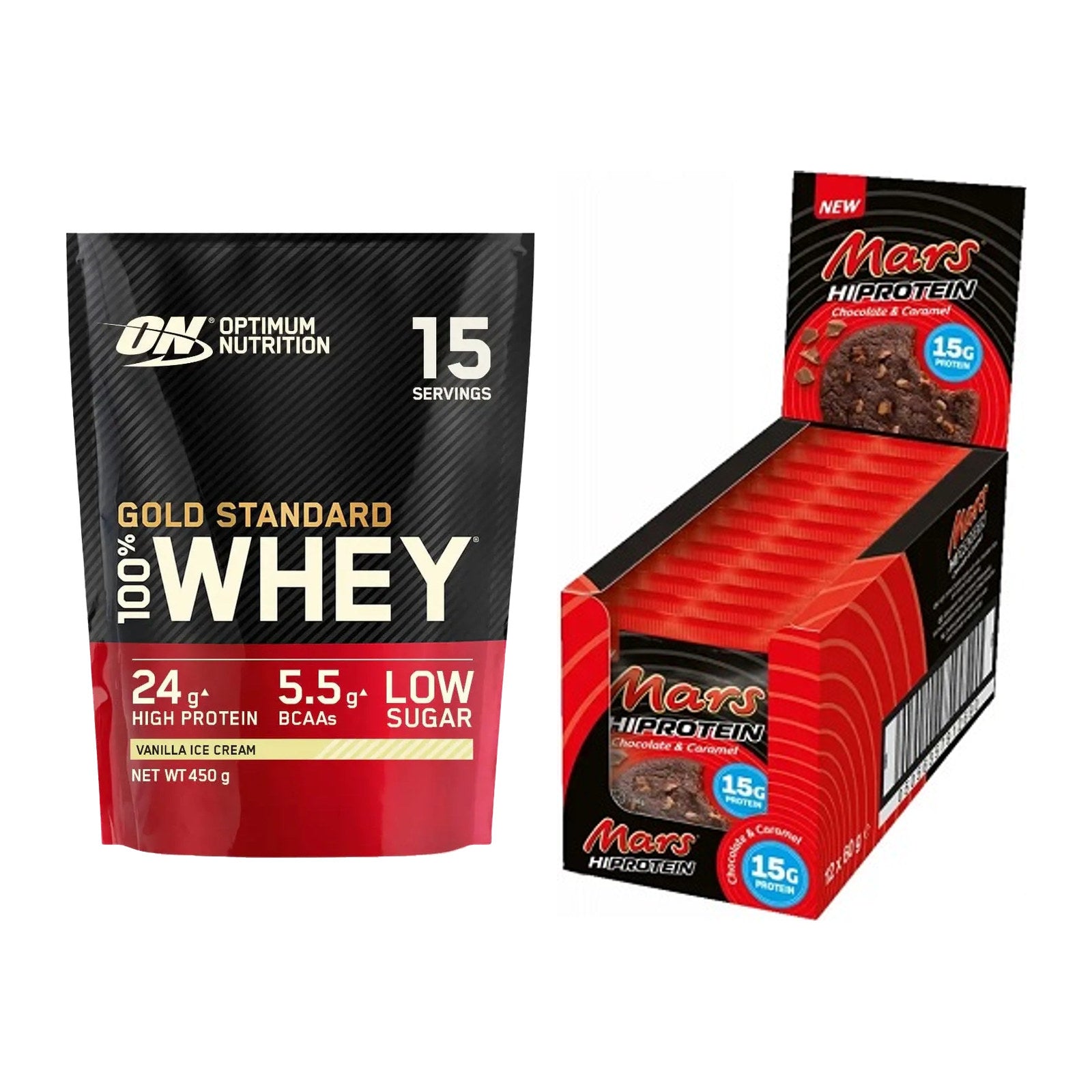 Schokolade Geschmacks-Duo: ON Whey Gold + 2× Mars High Protein – alle enthaltenen Artikel