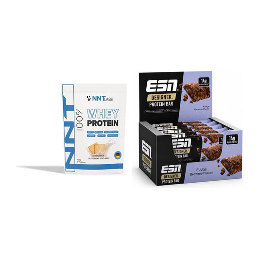 Schokolade Geschmacks-Duo: NNT Whey + 2× ESN Designer Bar – alle enthaltenen Artikel